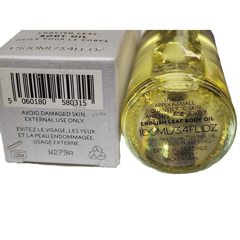 Mitchell and Peach English Growers Leaf Body Oil 3.4 fl oz Almond Vitamin E BNIB